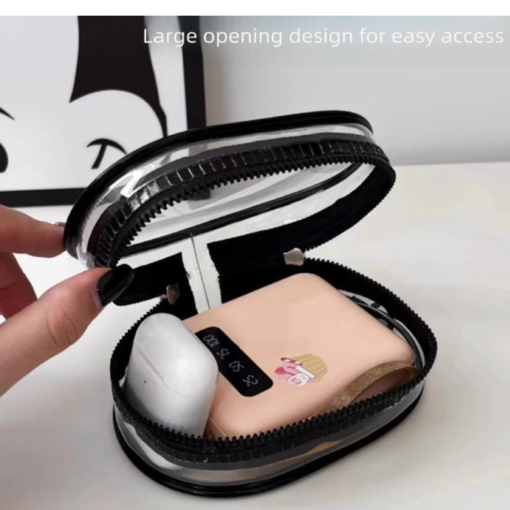 Portable Transparent Waterproof Zipper Pouch β Compact & Multi-Function Organizer