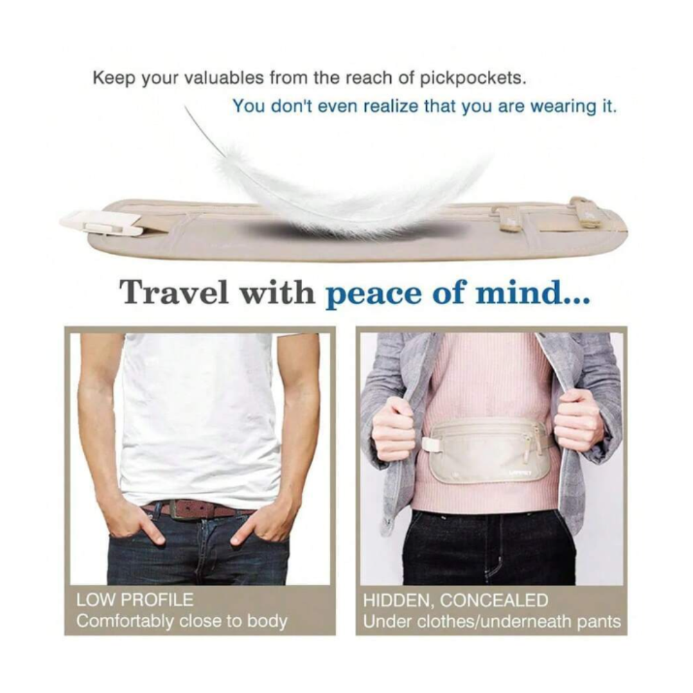 Invisible Travel Pouch – Hidden Security Belt Wallet for Ultimate Protection!