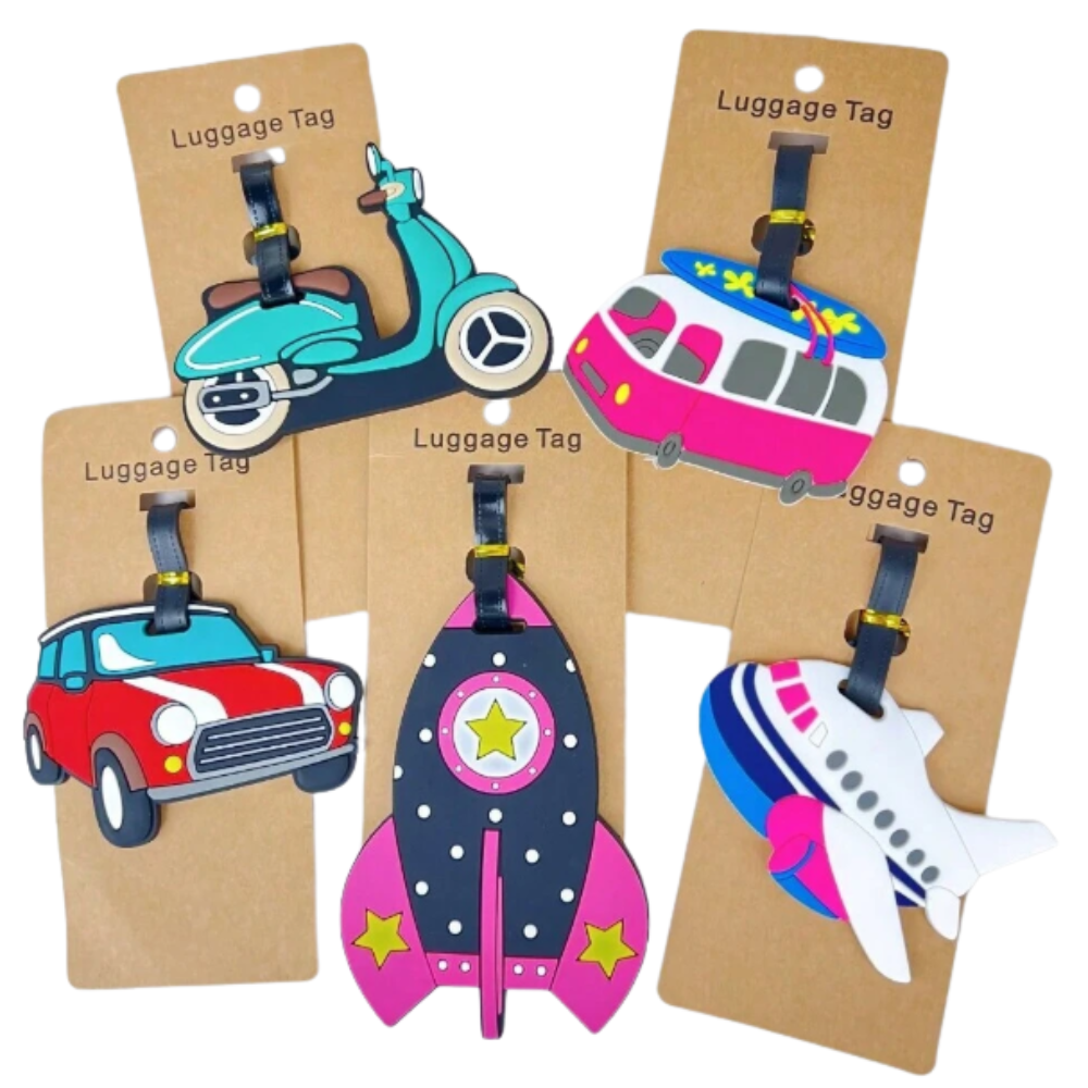 Double-Sided Silicone Luggage Tags – Fun, Durable & Waterproof!